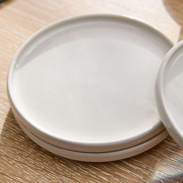 Straight Sided Ceramic Coaster, White, Set of 4