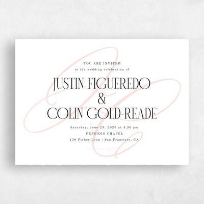 White Wedding Invitation - Ferrara Landscape