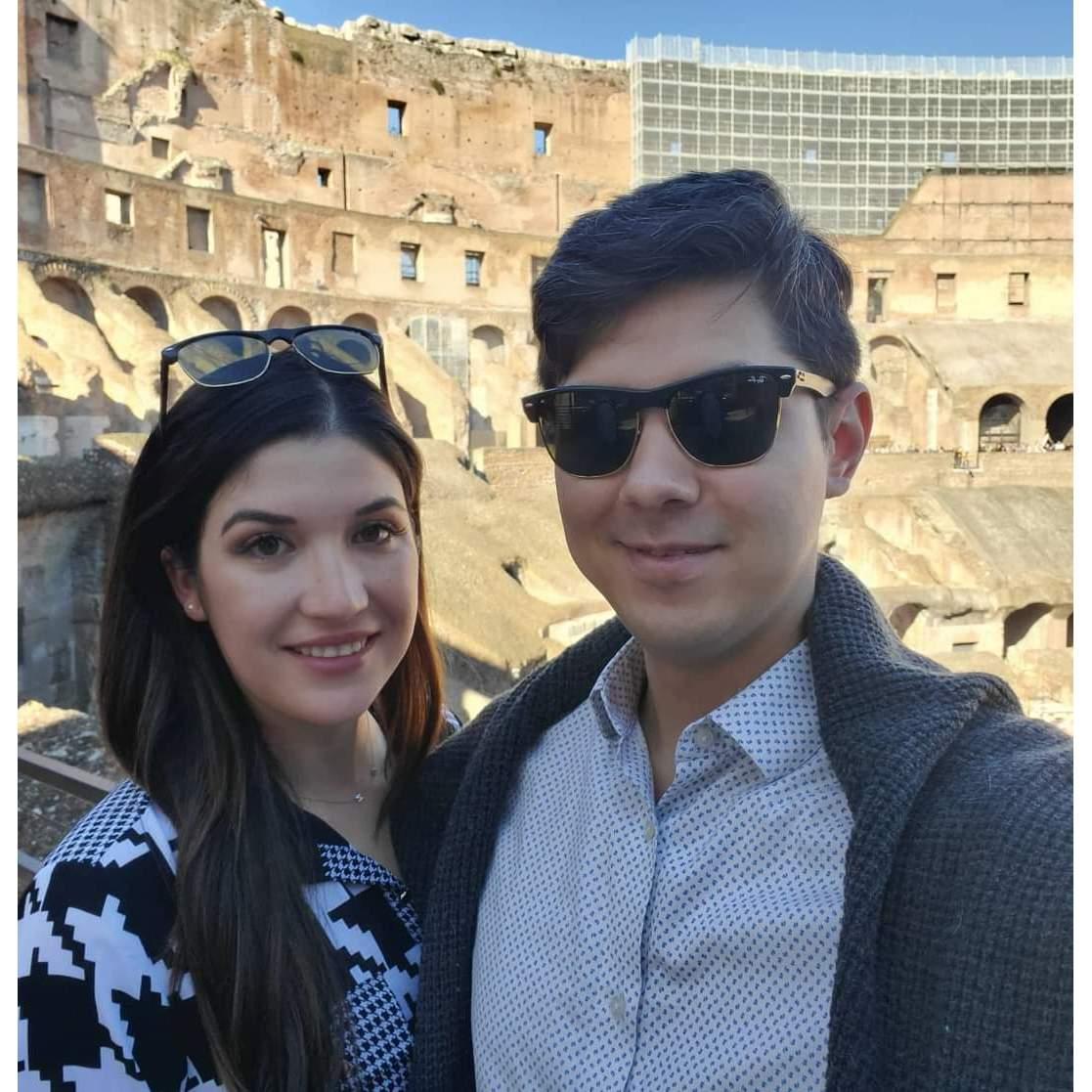 Checking out the Colosseum. We were in fact entertained lol