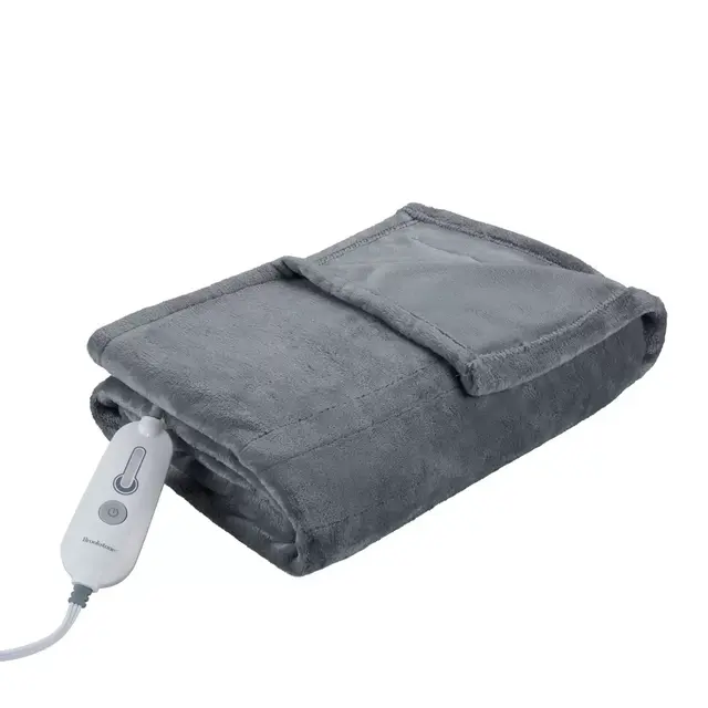 Brookstone® n-a-p® Heated Plush Throw in Grey