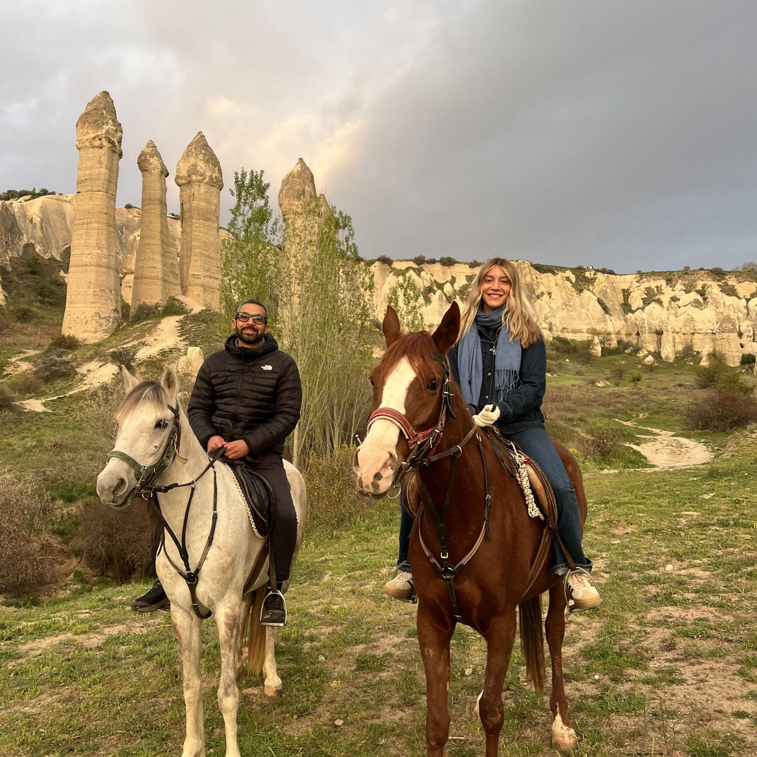 Horse back riding at sunrise in Cappadocia.