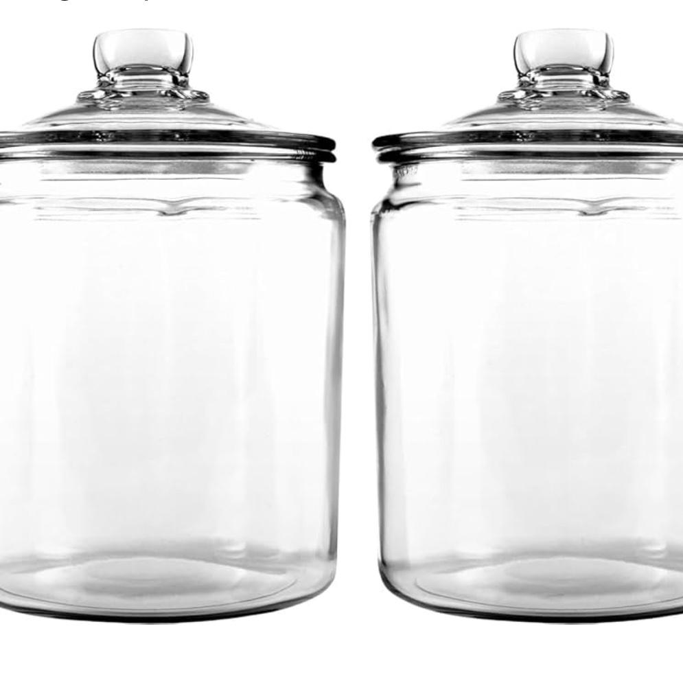 Anchor Hocking Heritage Hill 1/2 Gallon Glass Jar with Lid, Set of 2