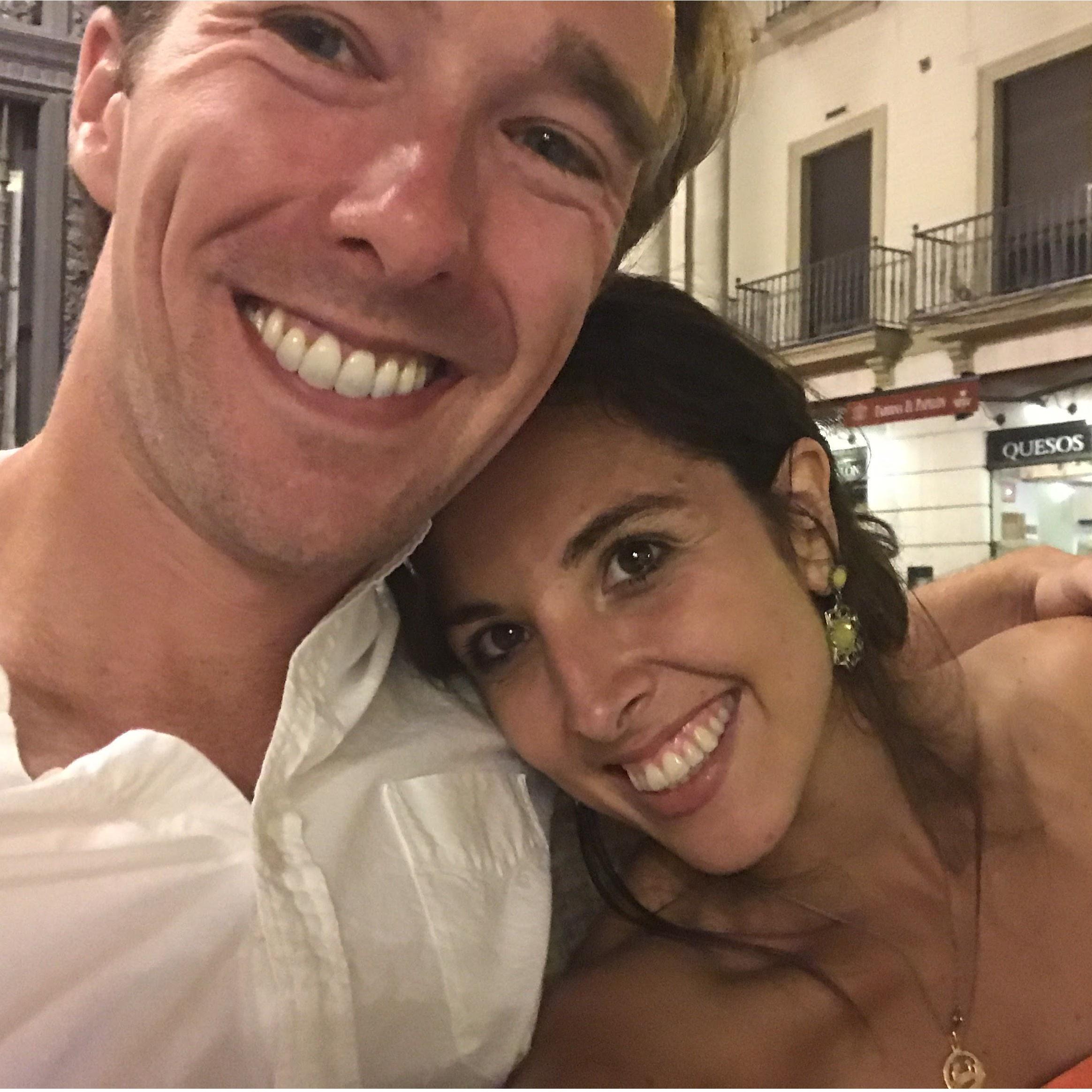 Believe it or not, we were out until 3 am sitting on this bench for a very long time in Sevilla, Spain