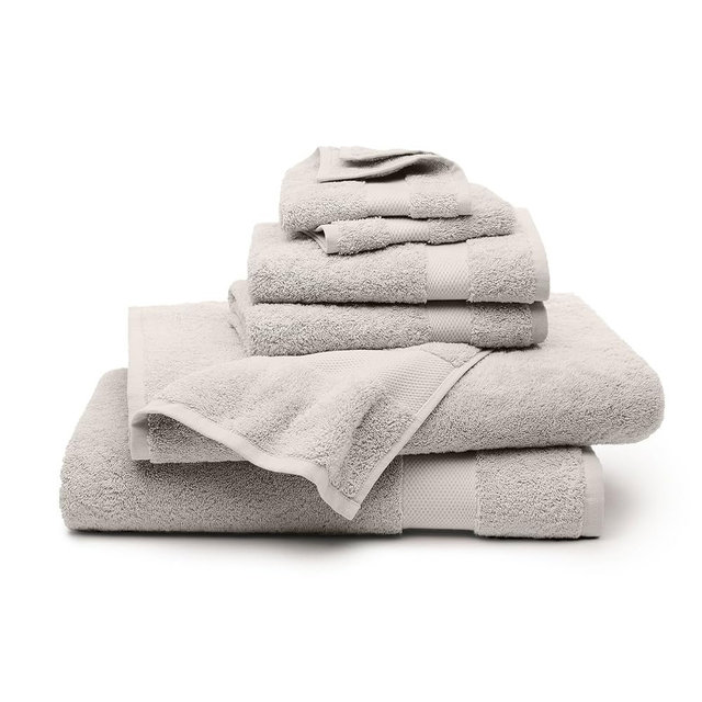 BOLL & BRANCH Plush Bath Sheet Set - Pewter - 6 Piece - Includes 2 Oversized Bath Sheets, 2 Hand Towels & 2 Washcloths - 100% Organic Cotton - Ultra Soft & Luxurious - Quick Absorbing