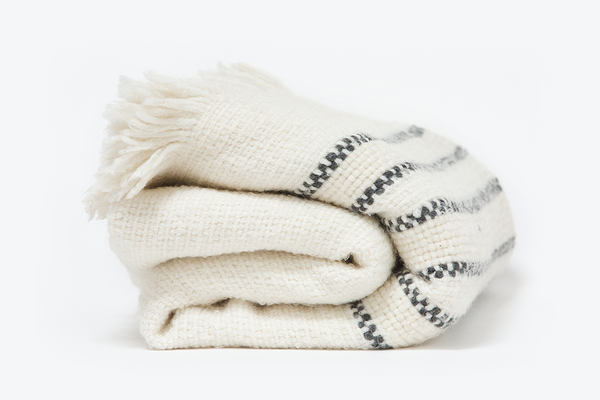 Morrow Soft Goods Parker Alpaca Throw - Soft White/Black