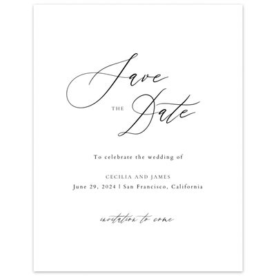 White Modern Wedding Digital Save the Date - Seville Portrait