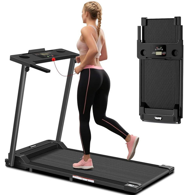 Aorapulse Portable Foldable Treadmills for Home, Small Folding Treadmill for Home Office with 300 LBS Capacity, Walking Running Exercise Electric Compact Treadmill with LED Display