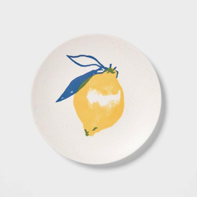8.5" Bamboo and Melamine Lemon Printed Salad Plate - Threshold™