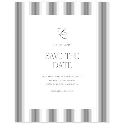 White Wedding Digital Save the Date - Tristabelle Portrait