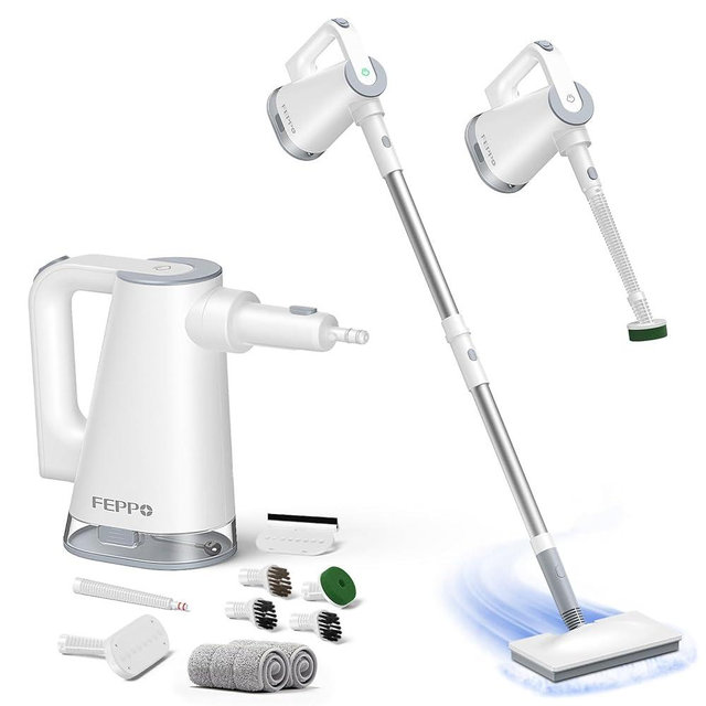 FEPPO Steam Mop & Detachable Handheld Steam Cleaner for Home and Floor Cleaning, 15s Heat-Up, 230°F Floor Steamer for Deep Cleaning with Multi-purpose Attachments Hardwood Floors, Tile,Grout,Furniture