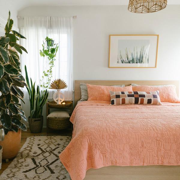 Peach Hamsa Quilt Set by Jungalow®