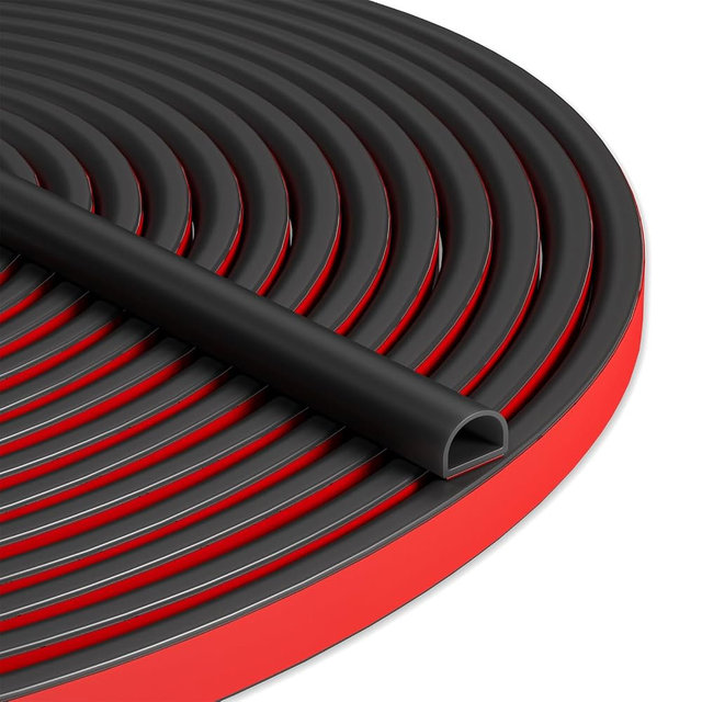 Bantie 20FT Weather Stripping Door Seal, Self-Adhesive Silicone D-Shaped Seal Strip for Door Frame & Window Gaps, Soundproof Insulation Gap Filler