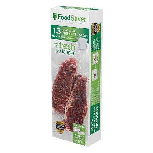 FoodSaver 1-Gallon Precut Vacuum Seal Bags with BPA-Free Multilayer Construction for Food Preservation, 13 Count - FSFSBF0316-000