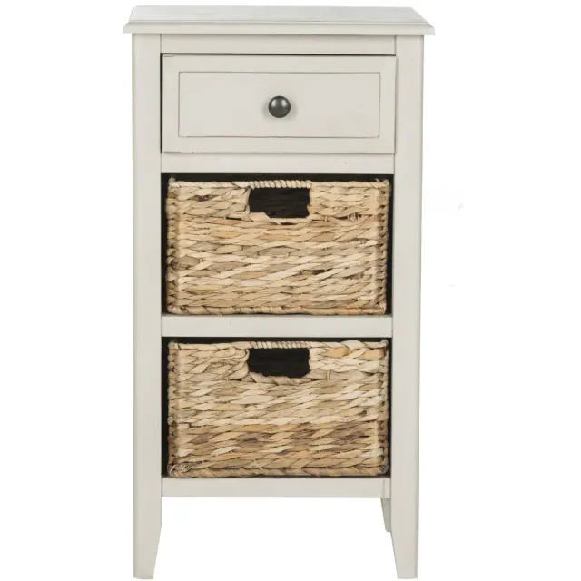 Everly Drawer Side Table - AMH5743 - Vintage Grey - Safavieh Couture
