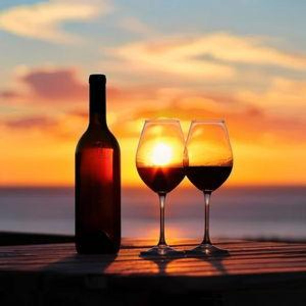 A bottle of wine to drink while watching the sunset