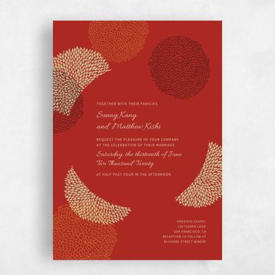 Red Wedding Invitation - Mikasa Bloom
