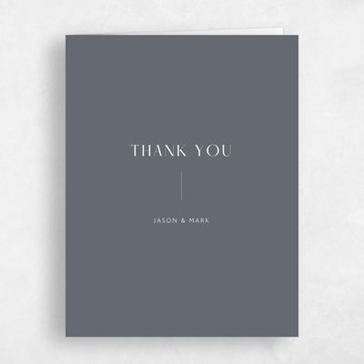 Charcoal, Grey Wedding Thank You - Corinth Portrait