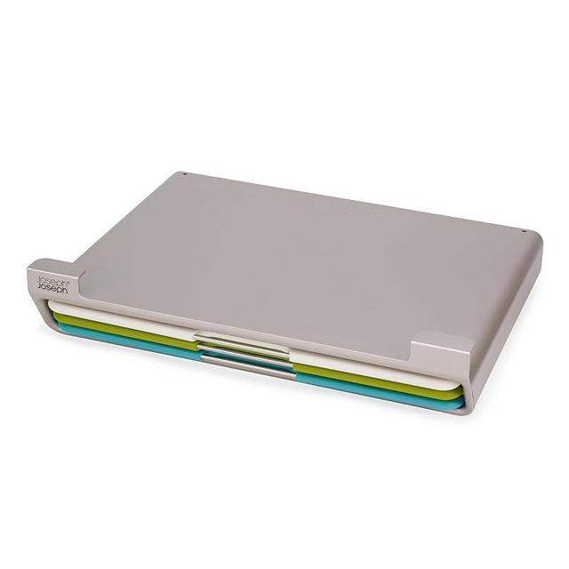 Joseph Joseph Folio Slim 3-Piece Under Shelf, Space saving colour coded Chopping Board Set, Multicolour, Large