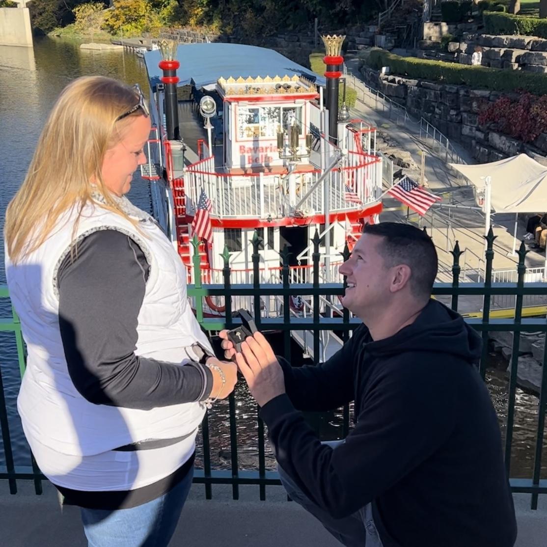 The day Brian proposed in frankenmuth.