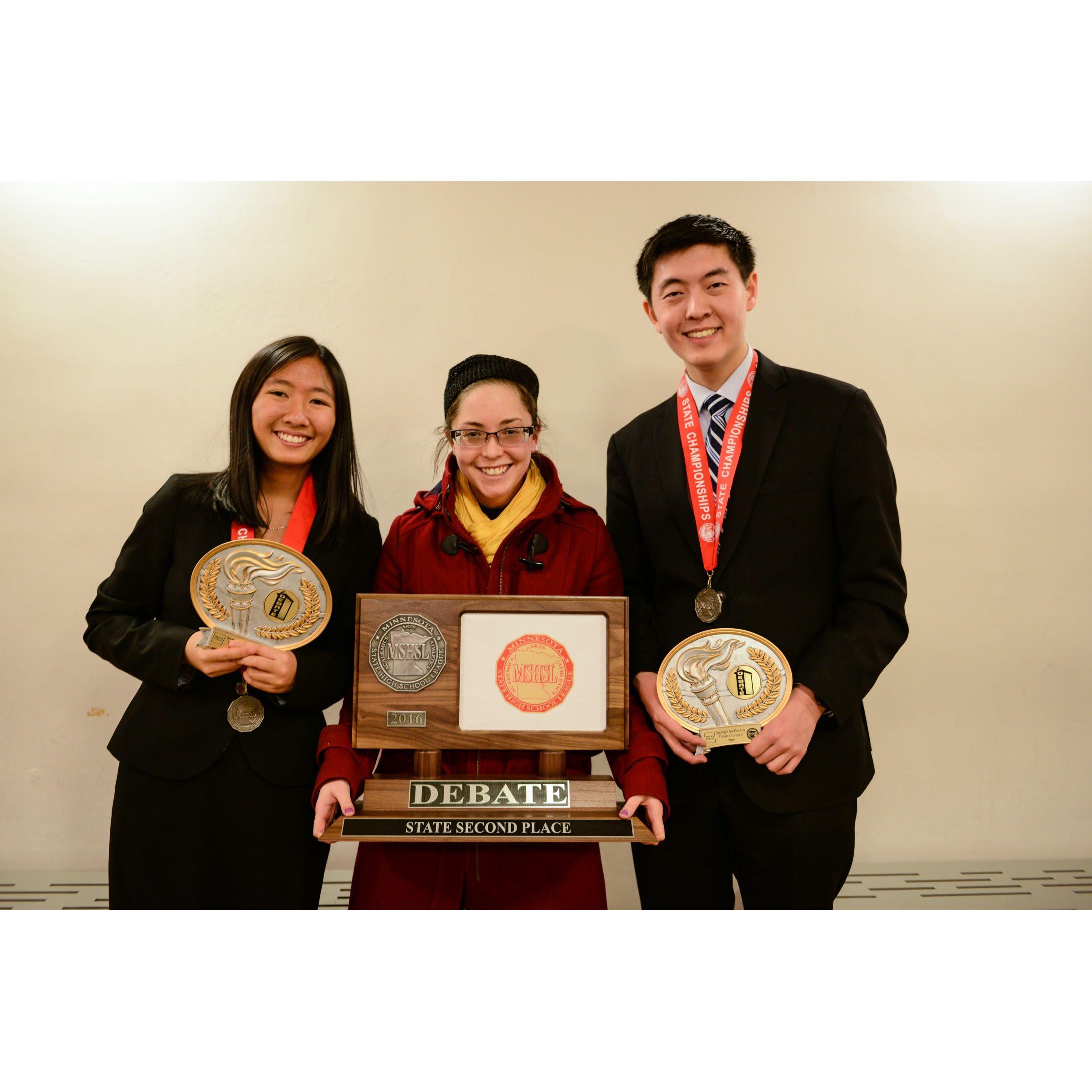 Second place at debate state