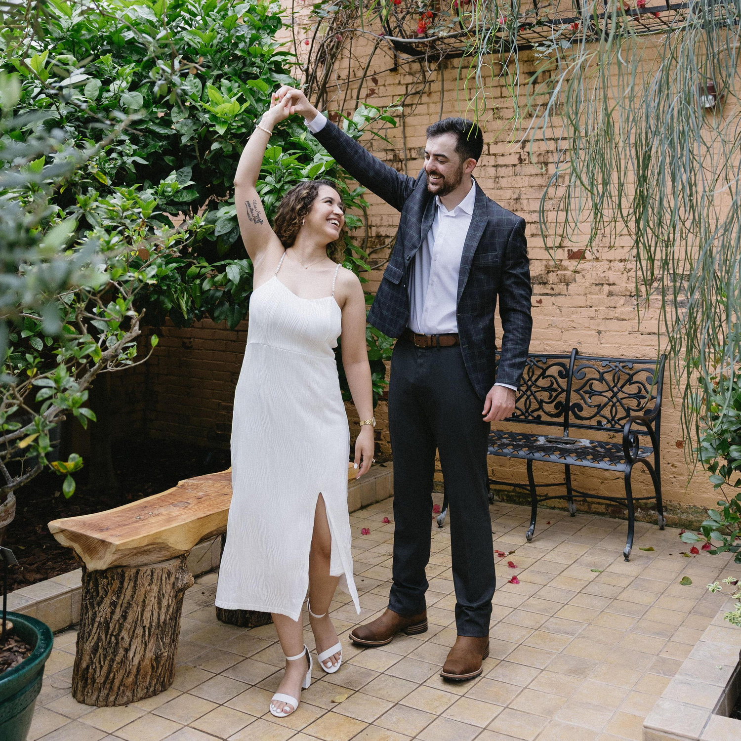 Conor and Ale's engagement shoot photos: Rawlings Conservatory in Baltimore.