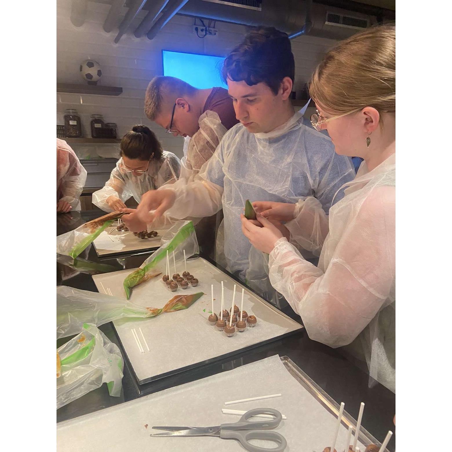 Making Belgian chocolate in Antwerp.
