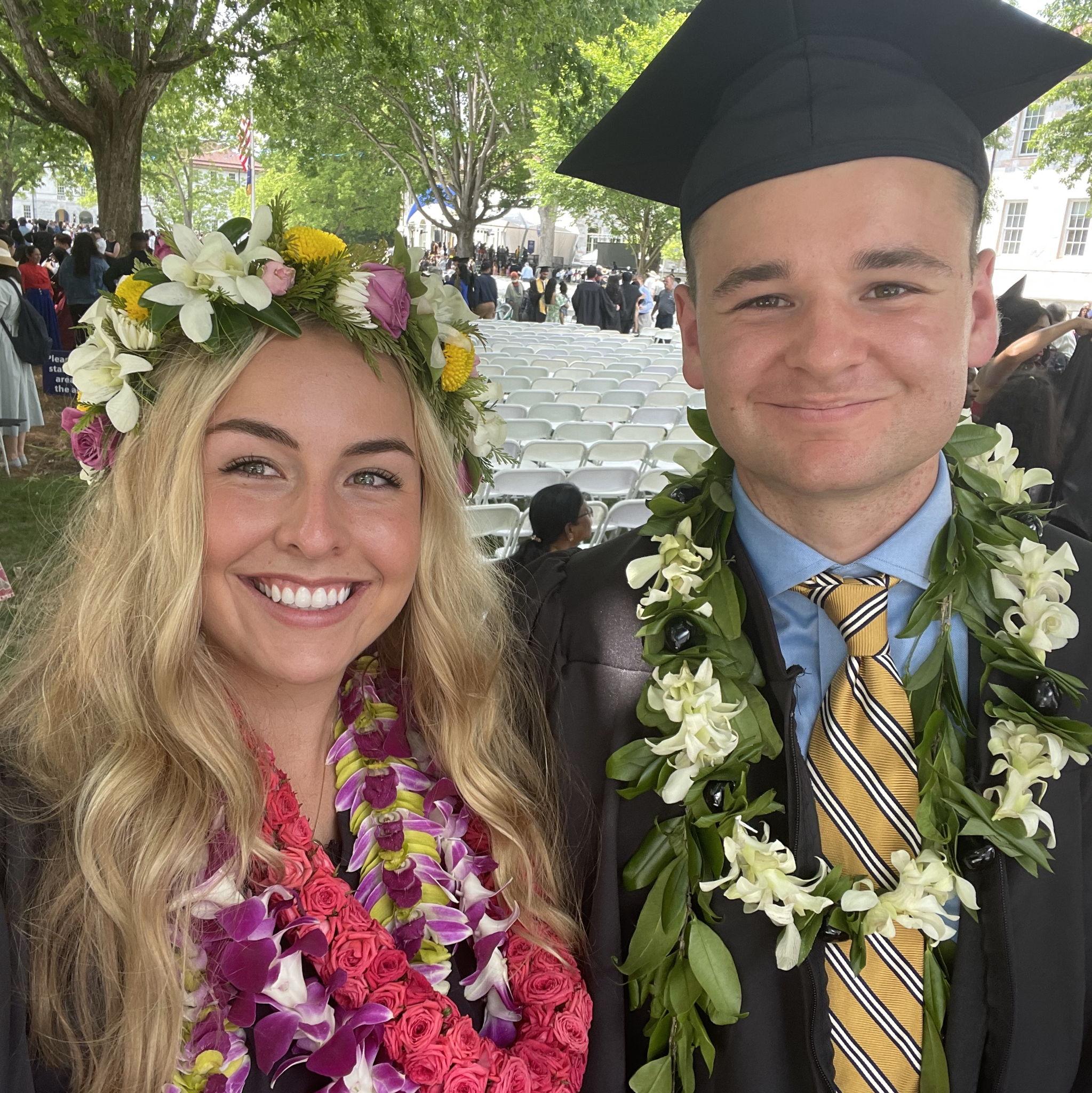 May 2023: We graduated while battling the flu, but they were still excited to pack up and head to St. Louis, MO the next day with Sam’s parents to start our new life.