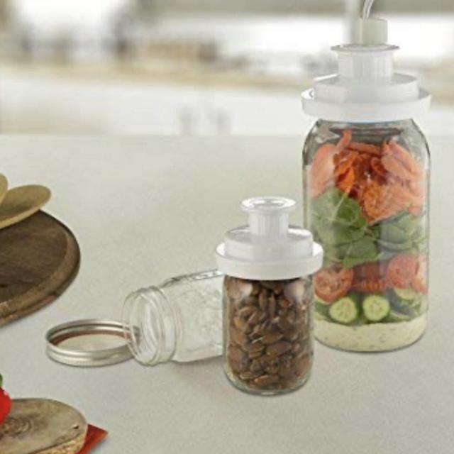 FoodSaver Vacuum Sealer FCARWJAH-000 Wide-Mouth Jar Kit with Regular Sealer and Accessory Hose, White