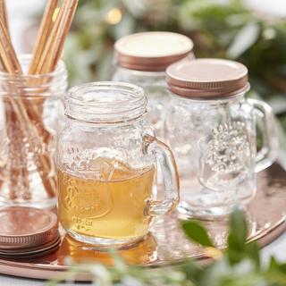 Beautiful Botanics Mini Mason Rose Gold Glass Jars, Set of 4