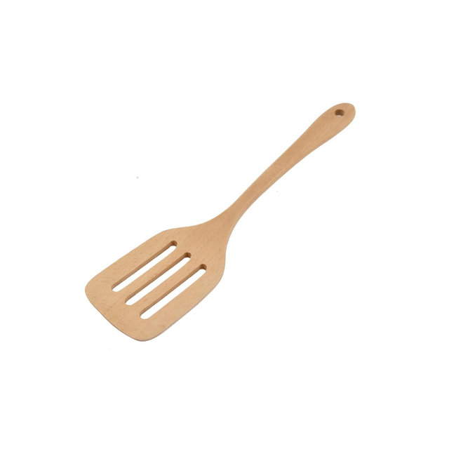 Unique Bargains Wooden Hollow Design Cooking Ware Frying Turner Spatulas and Turners Wood Color 1 Pc