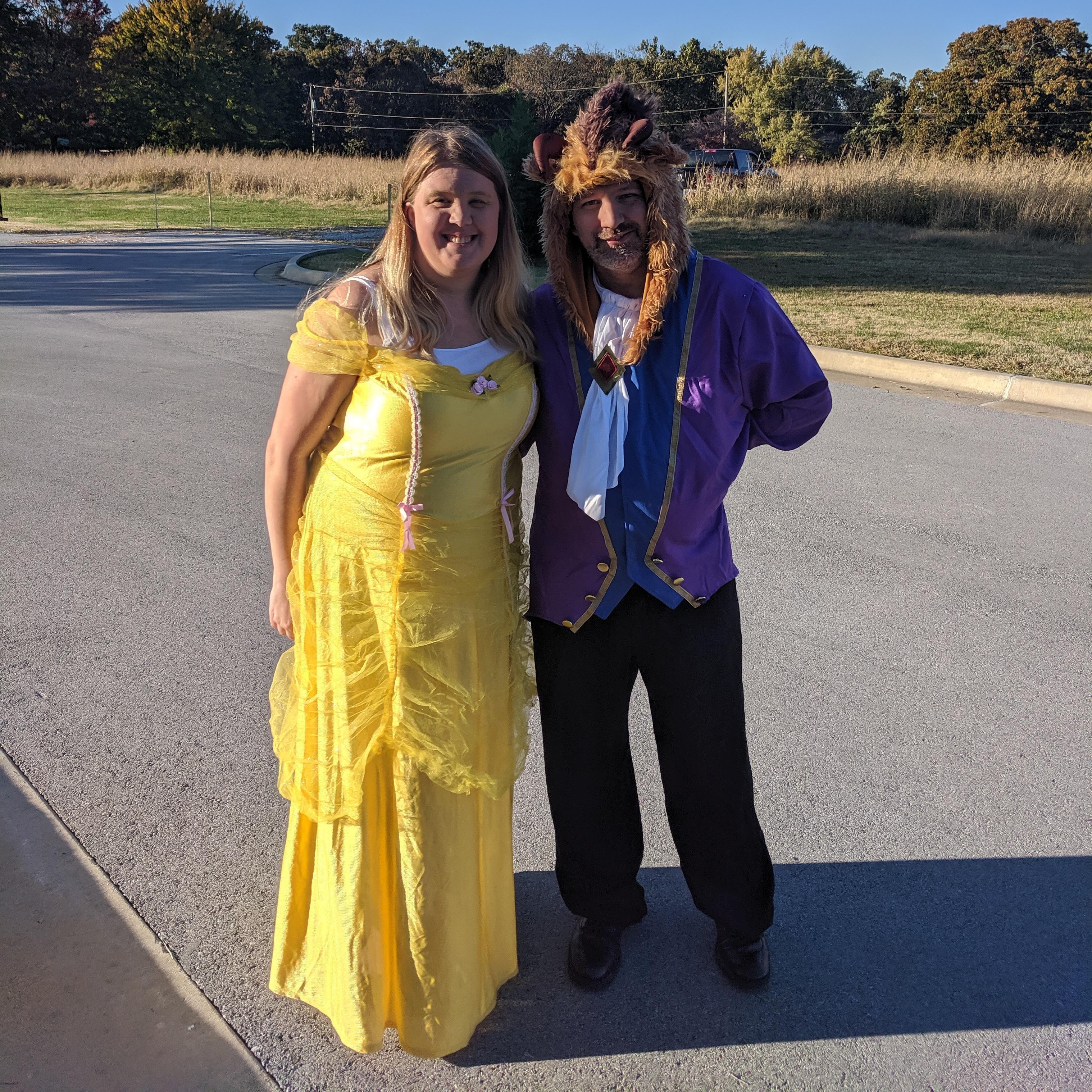 1st Halloween as Beauty and the Beast.