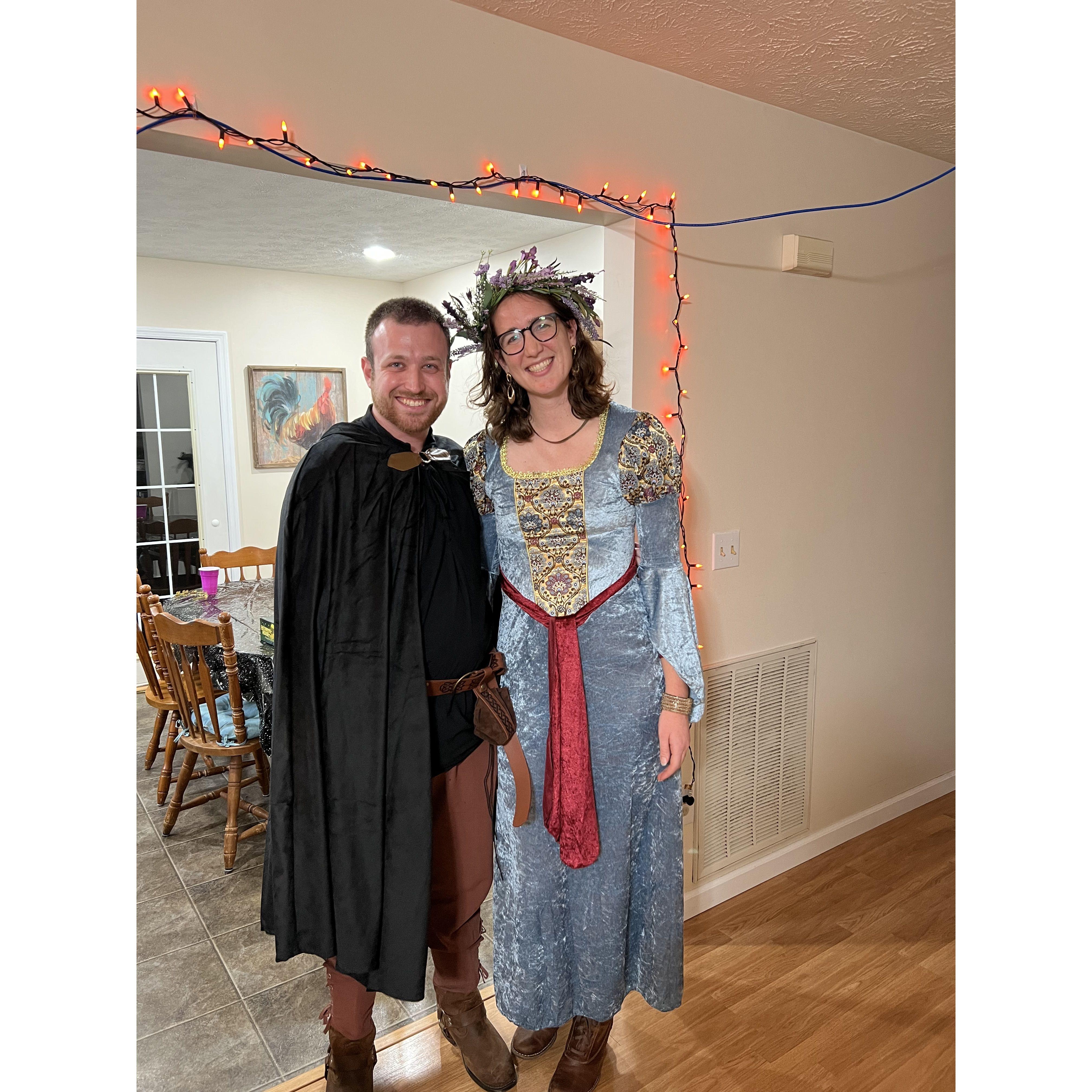 Dressing up for Halloween as Guinevere and Lancelot, when Tori found out how committed to the character Thomas can be.