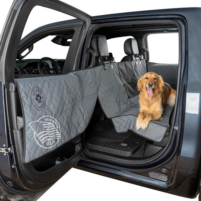 Ruff Liners Large Dog Seat Covers for Trucks, fits Full-Size Trucks, Large Crew Cab Trucks and Large SUV - Waterproof Dog Hammock with Door Protector - Pet Truck Accessories