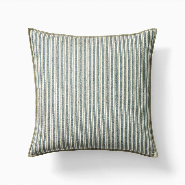 Modern Silk Stripe Pillow Cover 20x20 , Celadon