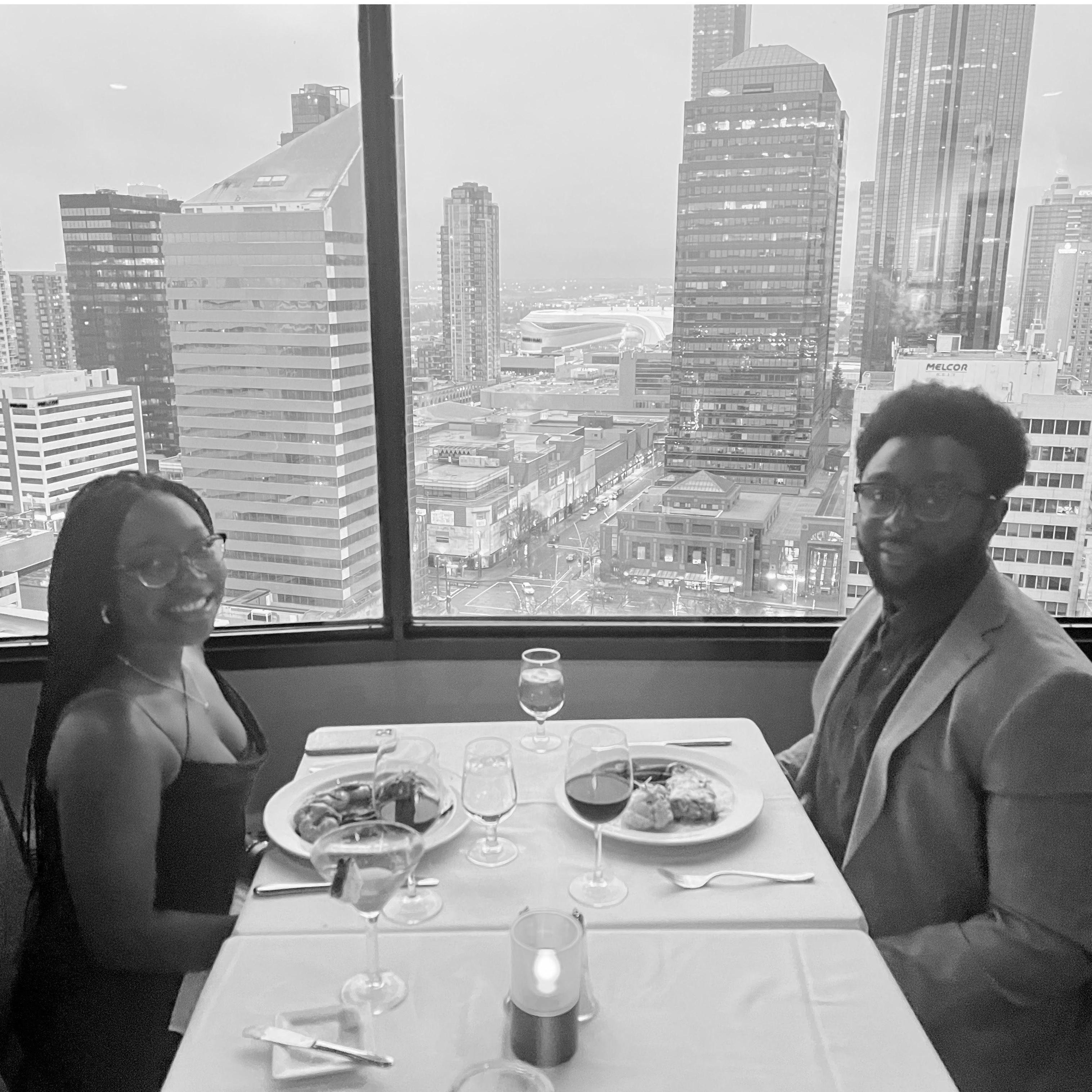 2 year anniversary dinner at La Ronde Edmonton