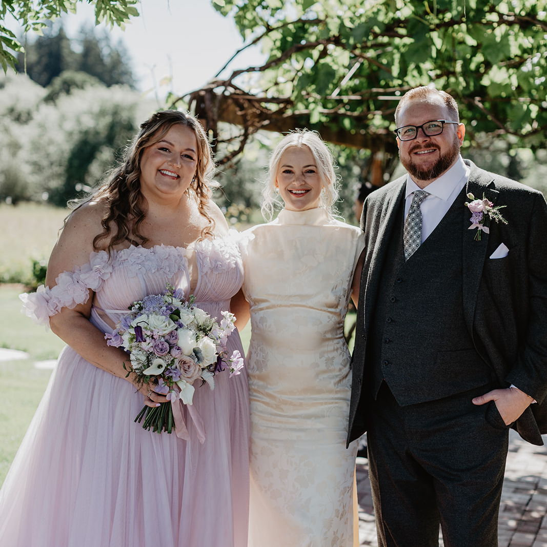 Emily our friend, matchmaker, and officiant!