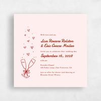 Pink Wedding Invitation - Aubrey Square