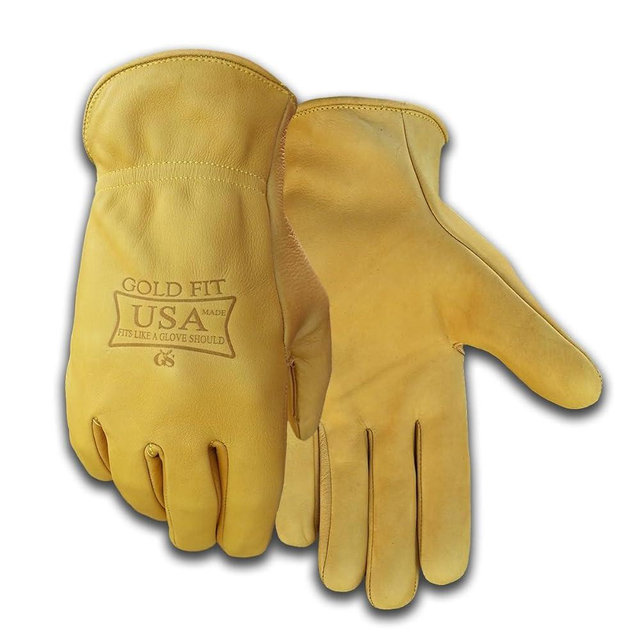 Golden Stag MADE IN USA Men's Leather Glove, Seamless Cowhide Work Glove, USA250 Yardwork, Construction, Outdoor Wood Cutting