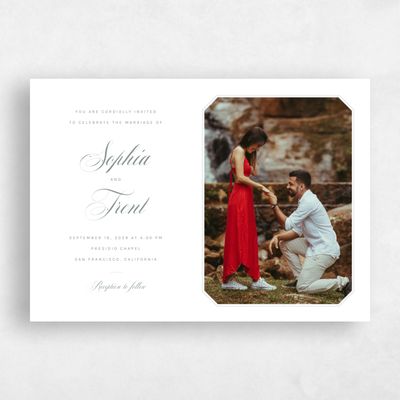 White Wedding Invitation - Naida Photo