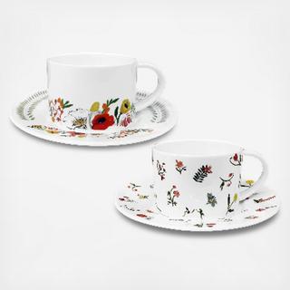 Language of Flowers Assorted Cup & Saucer, Set of 2