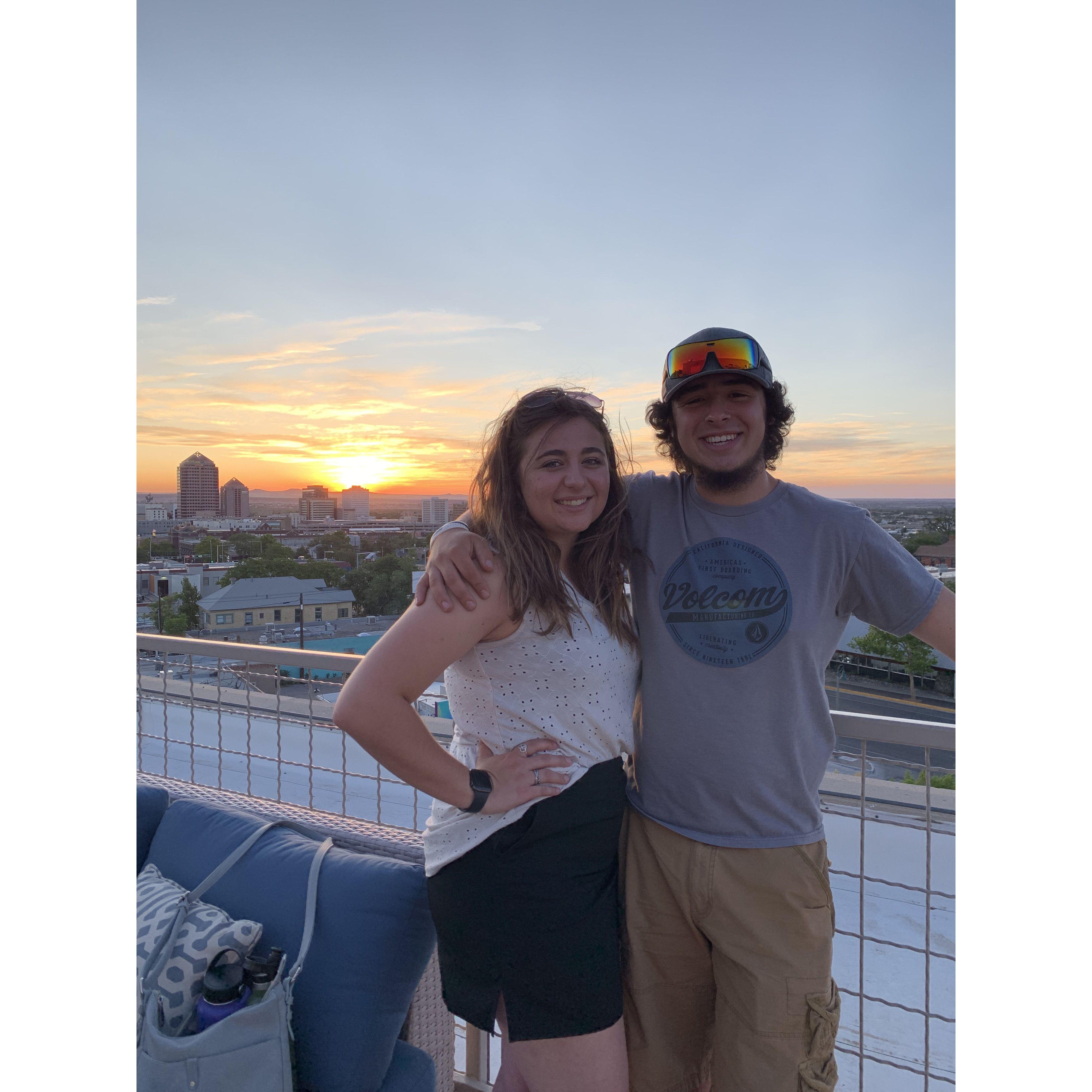 Brad & Tiffany's wedding in Albuquerque, NM-rooftop bar vibes!