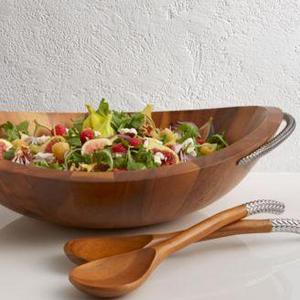 Nambé Braid Salad Bowl with Servers