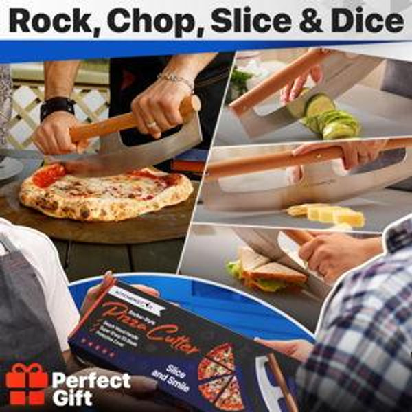 16-Inch Pizza Cutter Rocker Blade - Silver