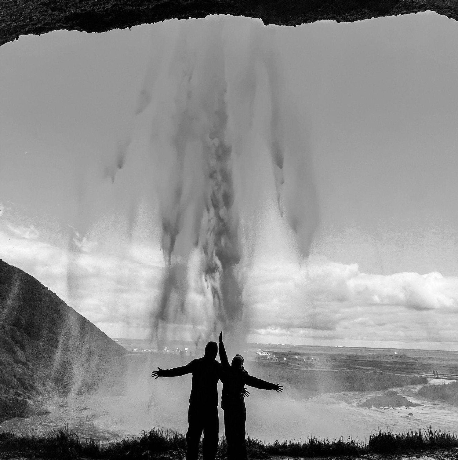 Hiking under a waterfall!