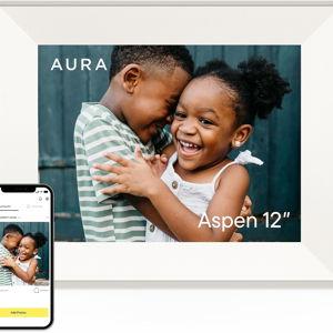 Aura Aspen 12" Digital Photo Frame - Clay with Paper Mat