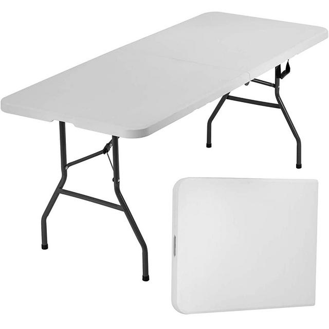 BestOffice Folding Table Camping Table Folding Table 6 Foot Plastic Table Fold Up Table Lock for Picnic Table Party Table