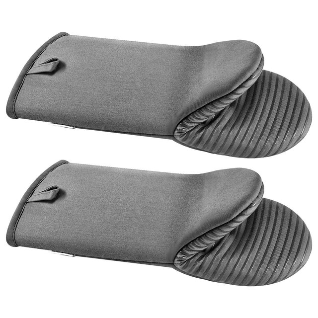 VEVOR Mini Oven Mitts Set, Heat-Resistant Cotton Baking Mitts With Non-Slip Silicone Grip, 500°F Protection, 13.07 x 6.1 in, 2 Piece