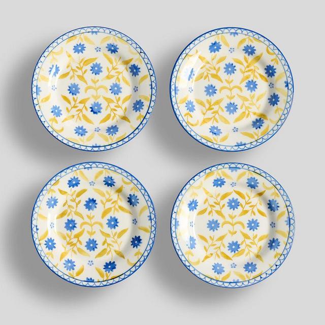 Mark D. Sikes Valencia Vine Appetizer Plates, Set of 4 - Multi
