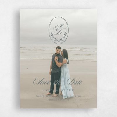 Steel Gray, Grey Wedding Save the Date - Clyde Photo