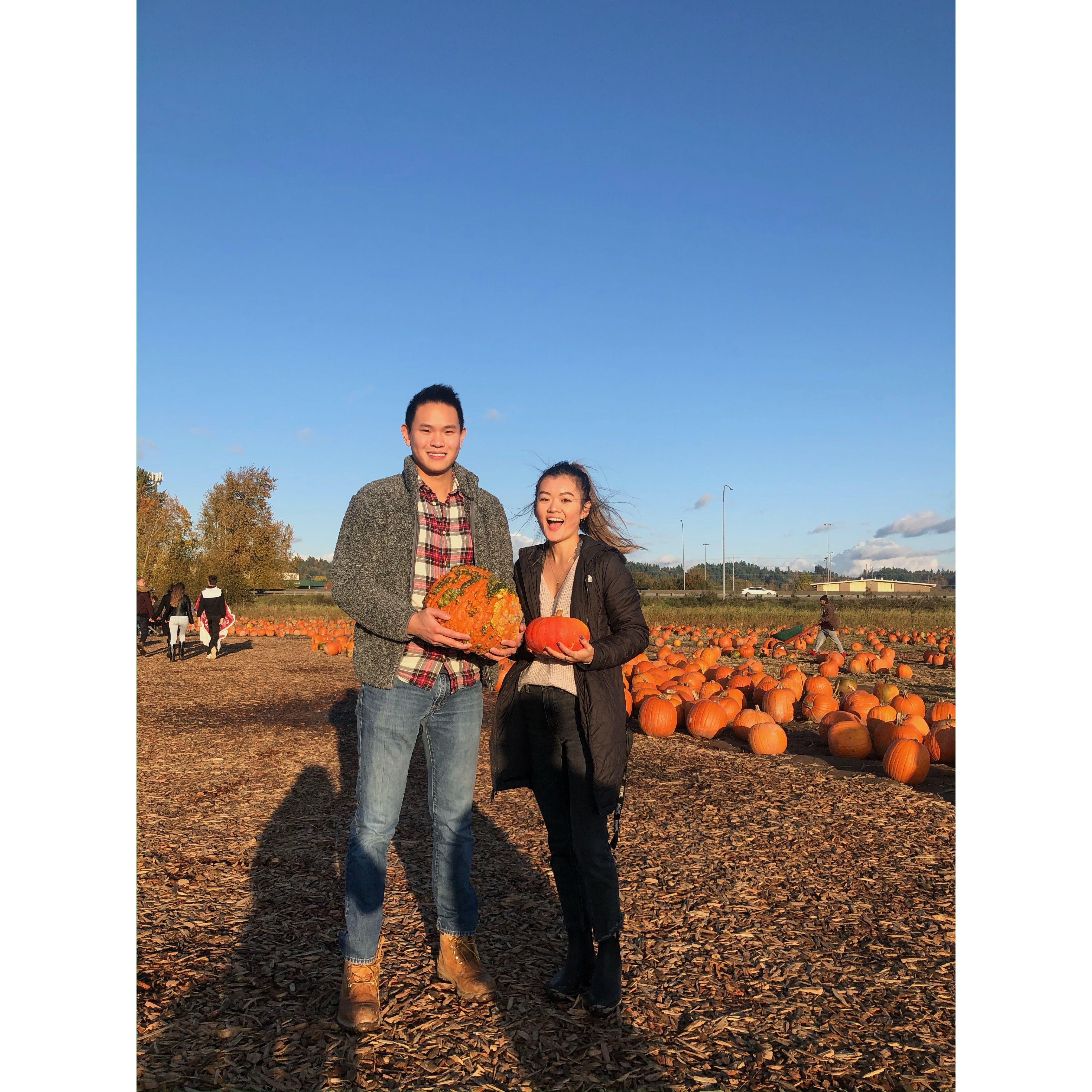 October 2019- first pumpkin patch date together!